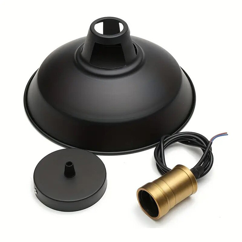 Araña de hierro forjado de viento industrial transfronterizo, restaurante retro, barra de bar, candelabro de porche, pantalla de lámpara de un solo cabezal