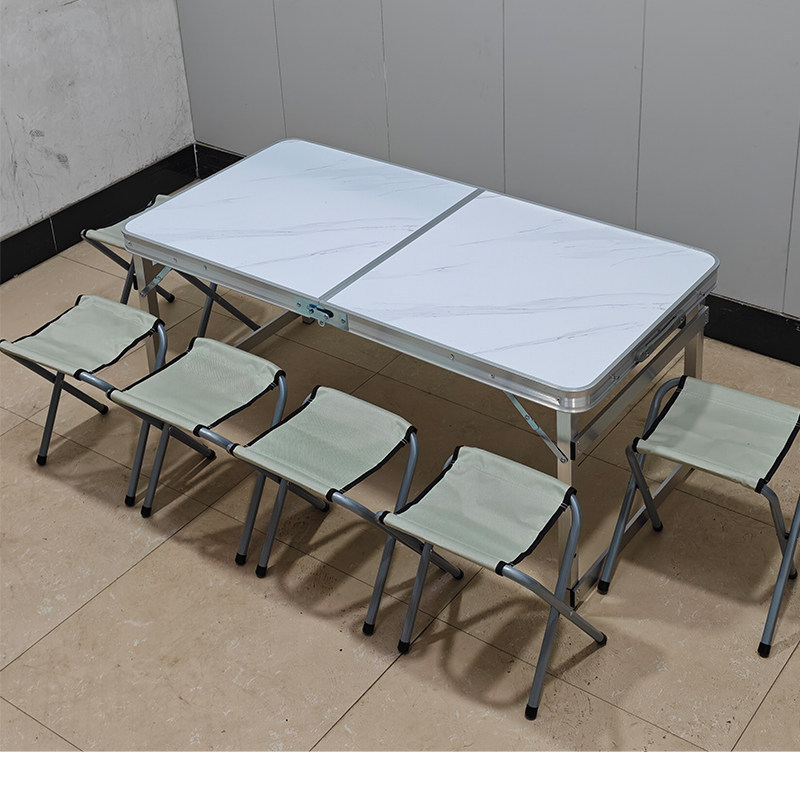 Mesa y silla plegables al aire libre aleación de aluminio portátil mercado nocturno tabla de empuje tabla de exhibición de venta simple acampada mesa de picnic image 15