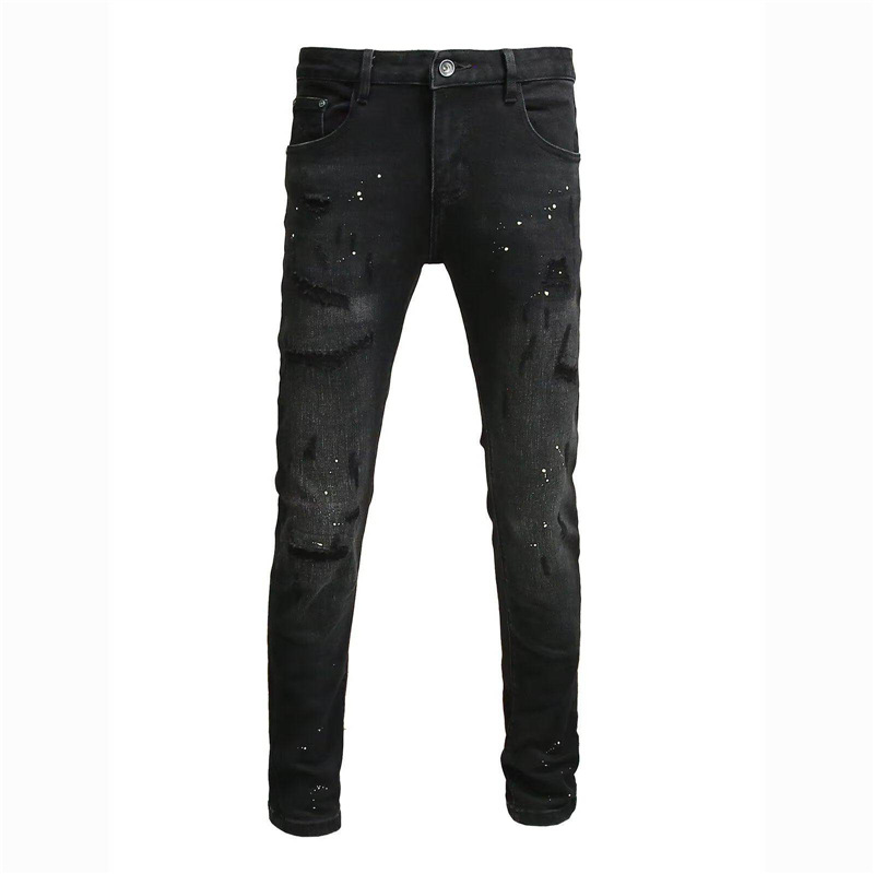 Men's Clothing Trendy Comfort Slim Fit Jeans Starry Sky Motif Casual Style Perfect For 2026 High Street Style_mkmklike.com
