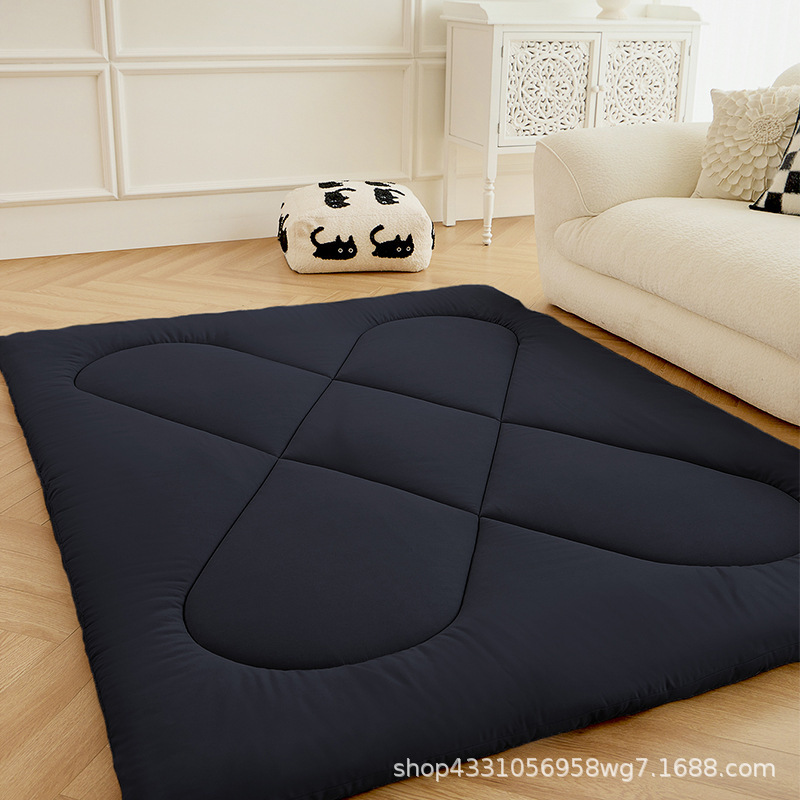 Amazon's Same Japanese Floor Futon Mattress Thick Tatami Foldable Sleeping Mat Portable Navy Blue