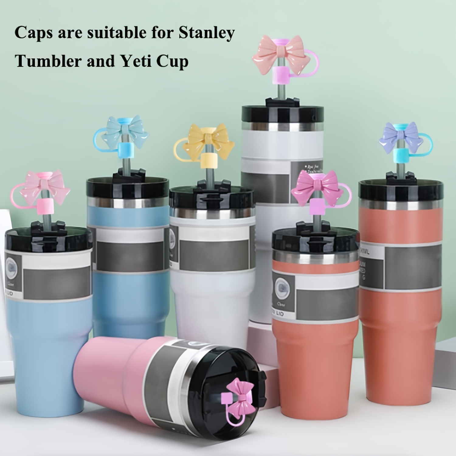 Cubierta de paja de arco para cubierta de paja de silicona para tazas de vidrio StanleyCup 30 oz y 40 oz