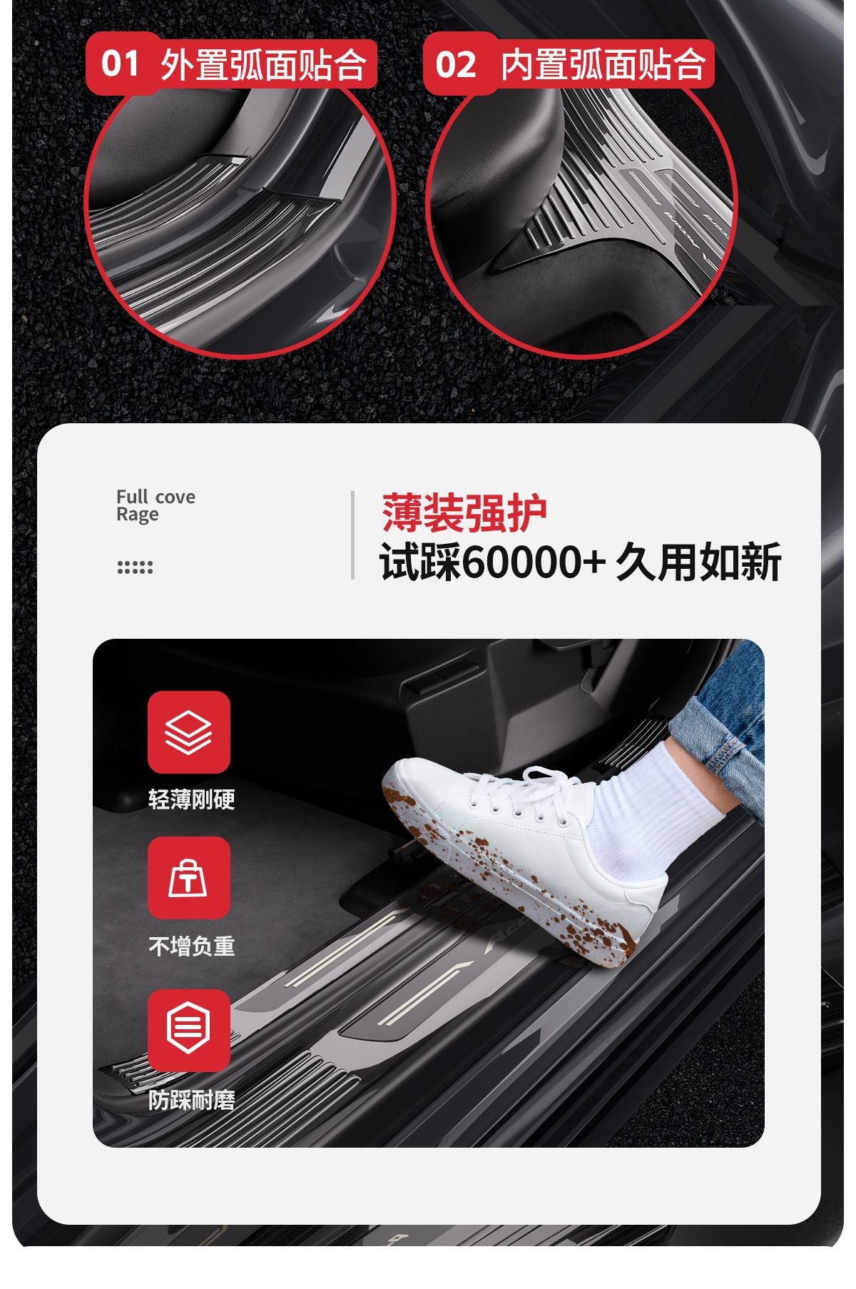 Compatible with the ideal i6 stainless steel threshold strip, i8 new version, L6/L7/L8/L9 protective anti-scratch sticker, ONE rear guard