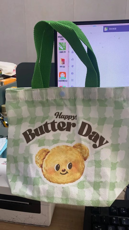 かわいいクマの記念品ハンドバッグ、子供の誕生日、満月、百日祝い、一歳のキャンバス製お返しギフトバッグ|undefined