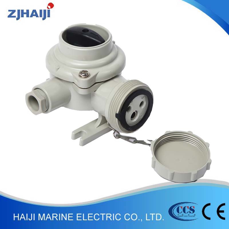 厂家直销 防水船航工业插头 10A船用尼龙开关带插座 CZKS109