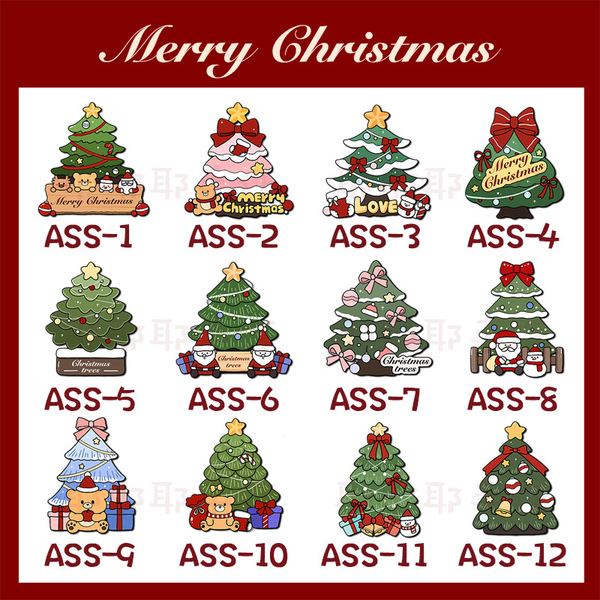 Christmas refrigerator stickers Christmas tree cute cartoon holiday decoration atmosphere magnetic stickers kindergarten gift for children