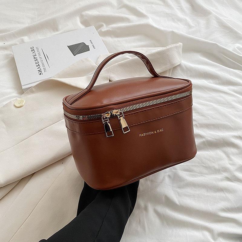 新品ポーチレディース大容量pu防水洗面バッグポータブル旅行高级感口紅化粧品収納袋|undefined
