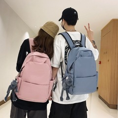 森系大容量純色リュックサック男性ファッションins韓国版百合カバン女子高校学生学校リュックサック