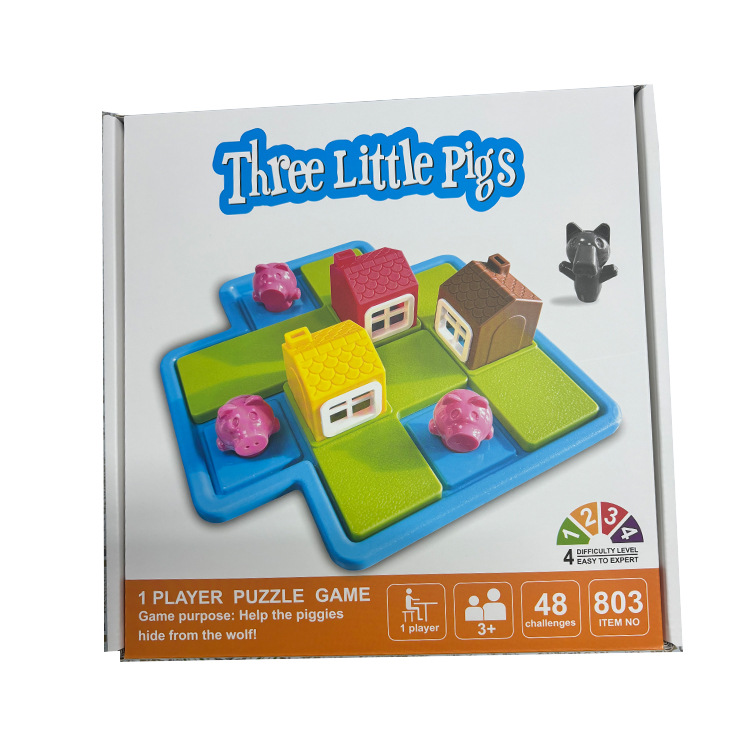 Fun Three Little Pigs Board Game (48 levels) Intelligence Series Children's Toys Parent-Child Early Education Educational Board Game