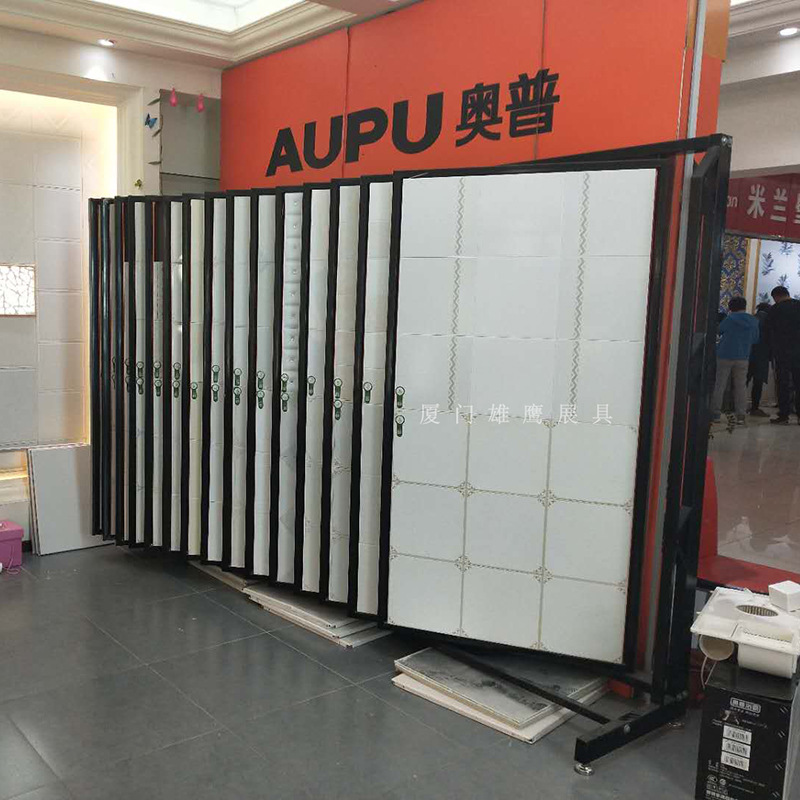 经典铝扣板翻页展示架瓷砖展架木地板展柜地砖货架岩板大板架金属