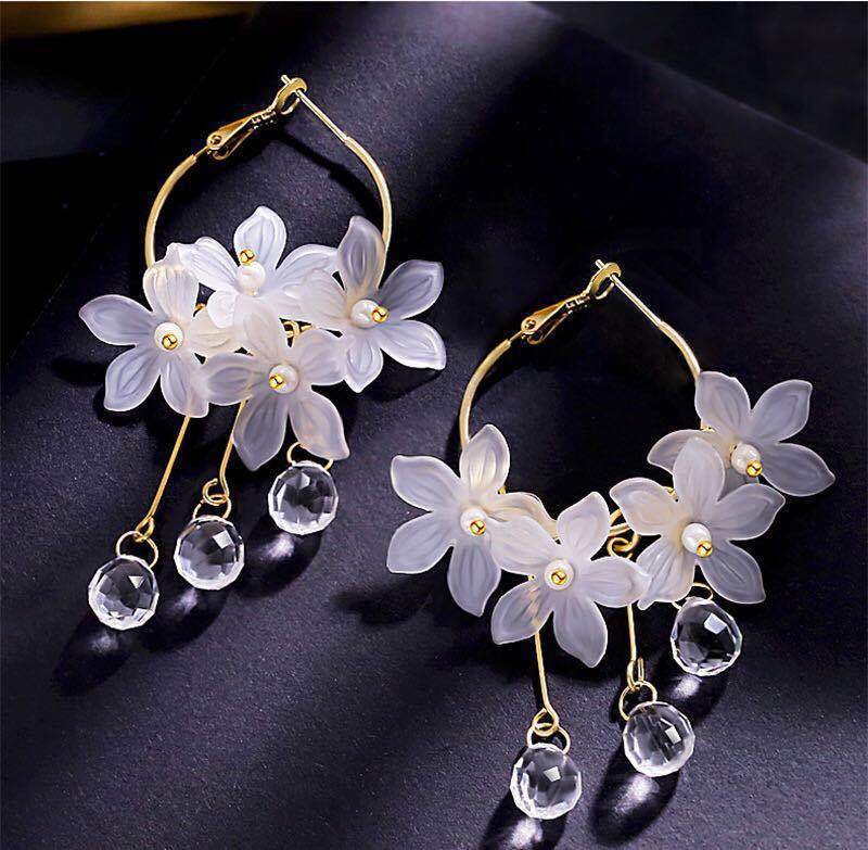 1 Pair Quantity Holiday, Daily Occasion 1 Pair Elegant Flower Copper Drop Earrings