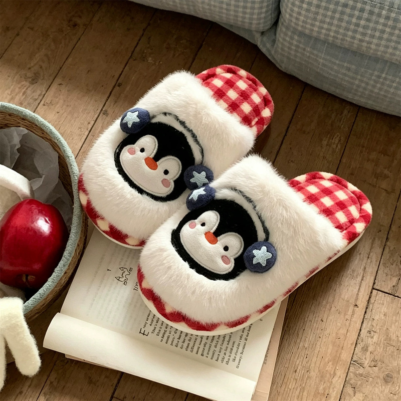 Cute Penguin Cotton Slippers for Women 2026 New Winter Indoor Home Plush Thick-Soled Cartoon Style for Couples and Men Cute Penguin Cotton Slippers for Women 2026 New Winter Indoor Home Plush Thick-Soled Cartoon Style for Couples and Men