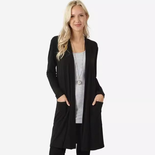  AliExpress Wish Amazon eBay Western Simple Long Sleeve Mid-length Cardigan