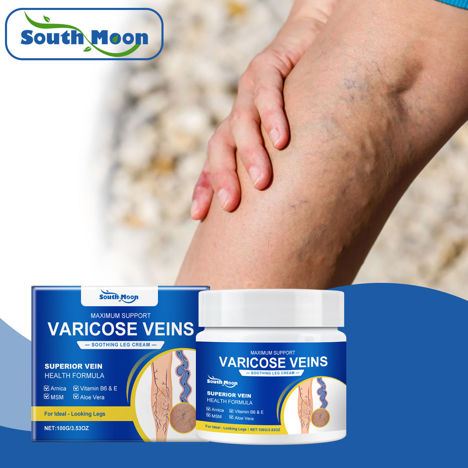 South Moon Gentle Leg Care Cream Gentle Moisturizing Skin Care Comfortable Massage Leg Care Cream