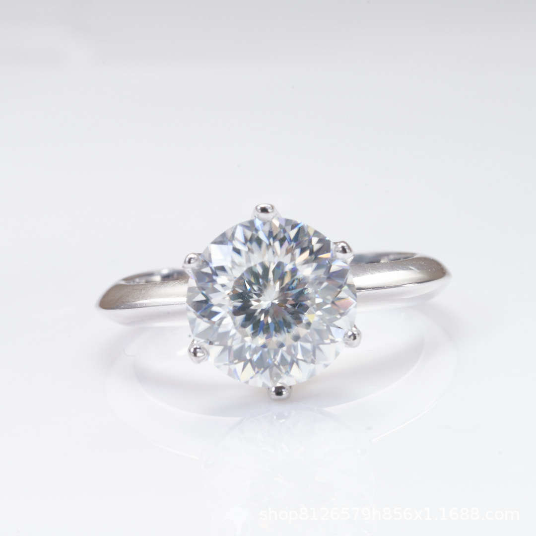 Anillo de piedra de mosaico de 123 quilates anillo de diamante clásico de mujer D buen color de fuego