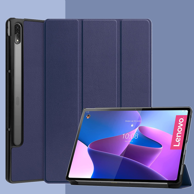 Lenovo Lenovo Trifold Bracket Tab P12 Pro Back Case 12.6 Full Coverage Drop-Resistant Leather Case 2022 Rear