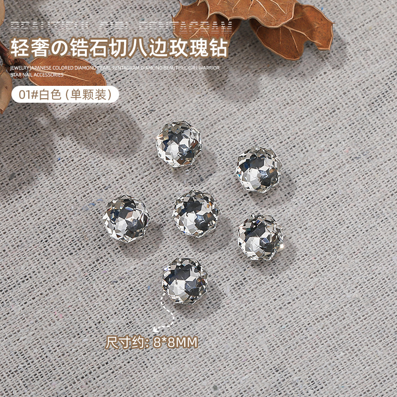 Nuevo multi-sección elíptica zircon K9 joyas de diamante ultra brillante milenio de ocho lados rosa manicura taladro accesorios de uñas