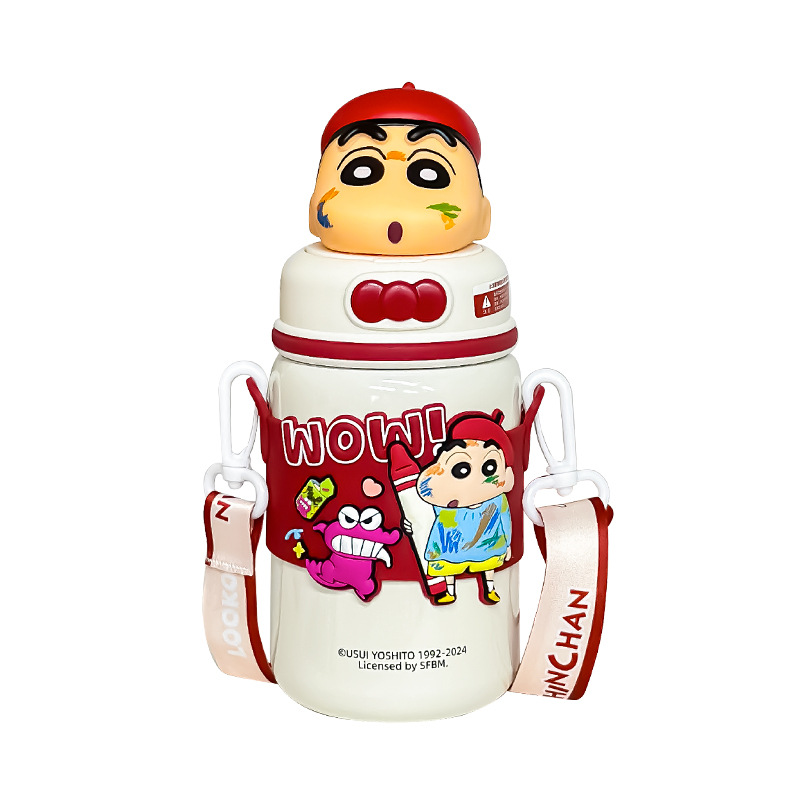 Crayón pequeño nuevo taza de aislamiento de alta calidad para niñas taza de agua de paja 2024 nuevo regalo de cumpleaños taza de estudiantes
