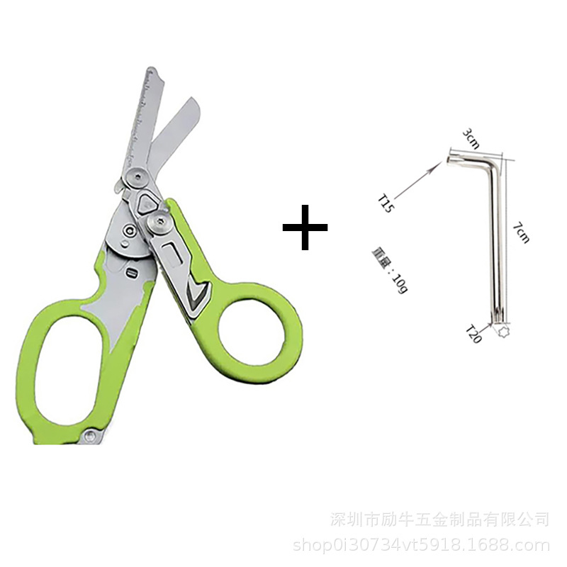 녹색 가위 + 조정 렌치