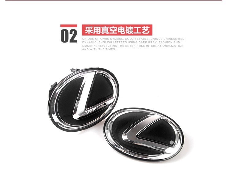 Suitable for Lexus Front Car Logo, Grille Logo, Nxeslxlsctrxgsls Lexus Front Large Logo and Rear Tail Sticker
