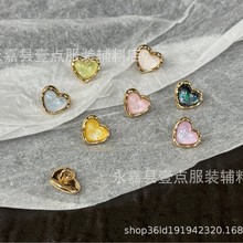YD厂家直销金属树脂组合扣心形银粉毛衣针织衬衫装饰扣