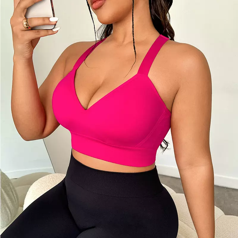 亚马逊工行美背运动内衣防震聚拢大码跑步瑜伽健身运动文胸高弹力