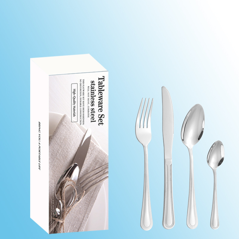 Productos transfronterizos de Amazon cubiertos de acero inoxidable 16 / 24 piezas con cuchillos y cucharas de té de cuchillos y tenedores de cubiertos occidentales