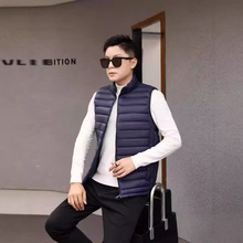 新款男士马甲加厚立领外套时尚休闲百搭黑色蓝色立领棉衣背心