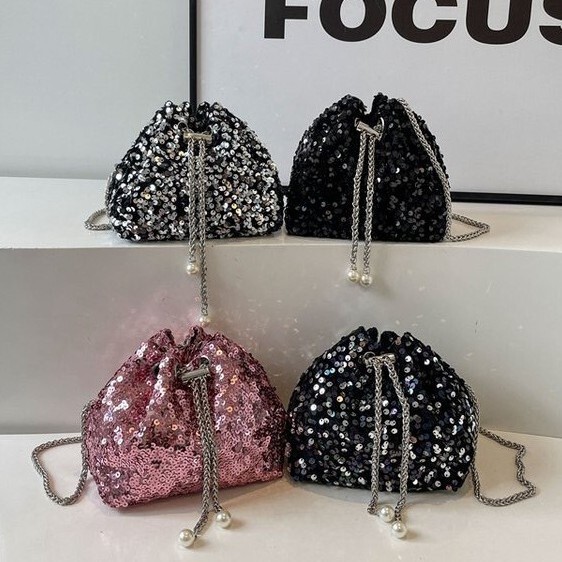 Xiaohongshu's Most Popular Super High-Looking Summer Drawstring Crossbody Bag Cosmetic Bag Travel Export Lipstick Bag Coin Purse