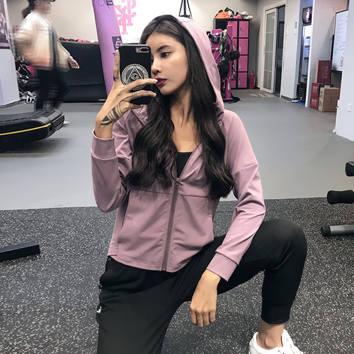 Yoga Wear Hooded Zipper Sport Coat Loose Casual Jacket Zipper Cardigan Running Fitness Wear Long Sleeve Women 