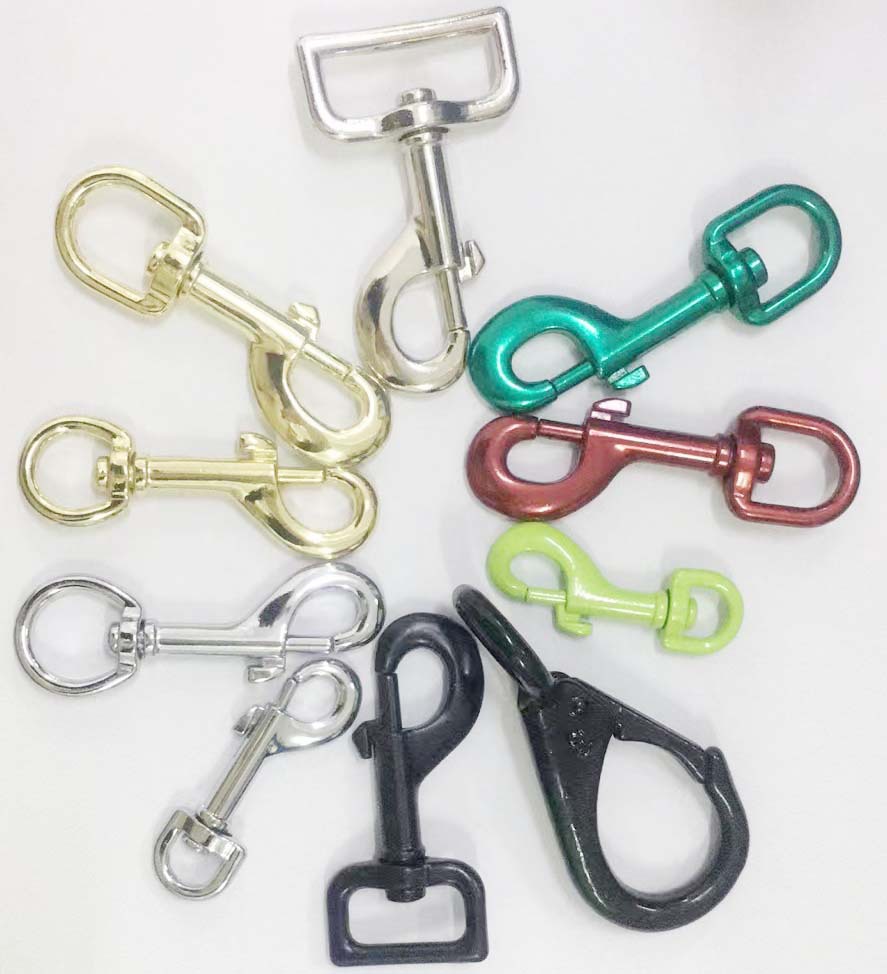 厂家生产电泳黑，镍，铬，喷塑彩色，金色，镍色宠物钩，弹簧钩