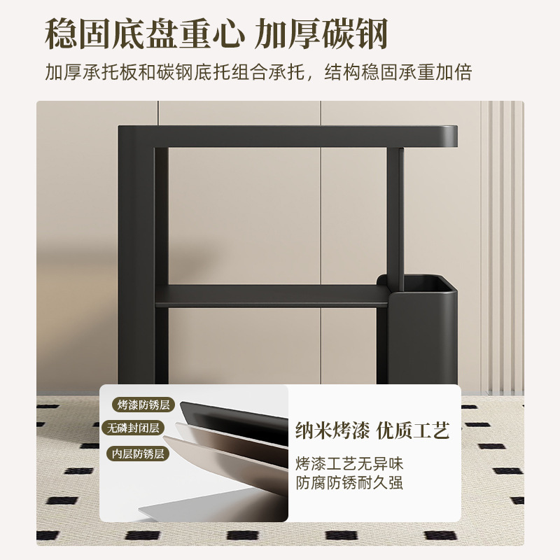 可移动茶几沙发边几侧边柜金属玻璃小推车带轮零食置物架床头边柜|undefined