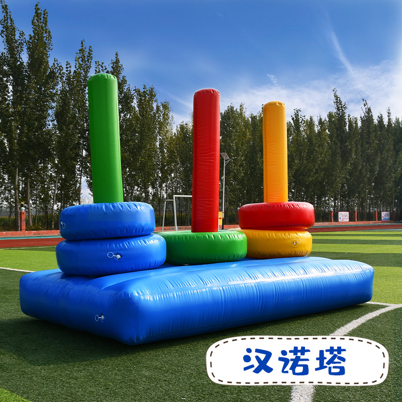 Set inflable de obstáculos deportivos para actividades familiares al aire libre