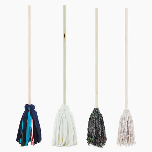 Old-fashioned wooden pole cotton mop head household cleaning mop hotel property commercial round head mop wholesale