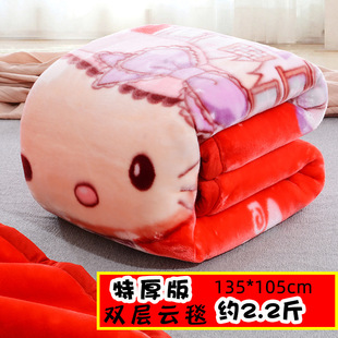 Baby blanket newborn thickened double layer children photography Raschel cartoon extra thick autumn and winter baby small cloud blanket
