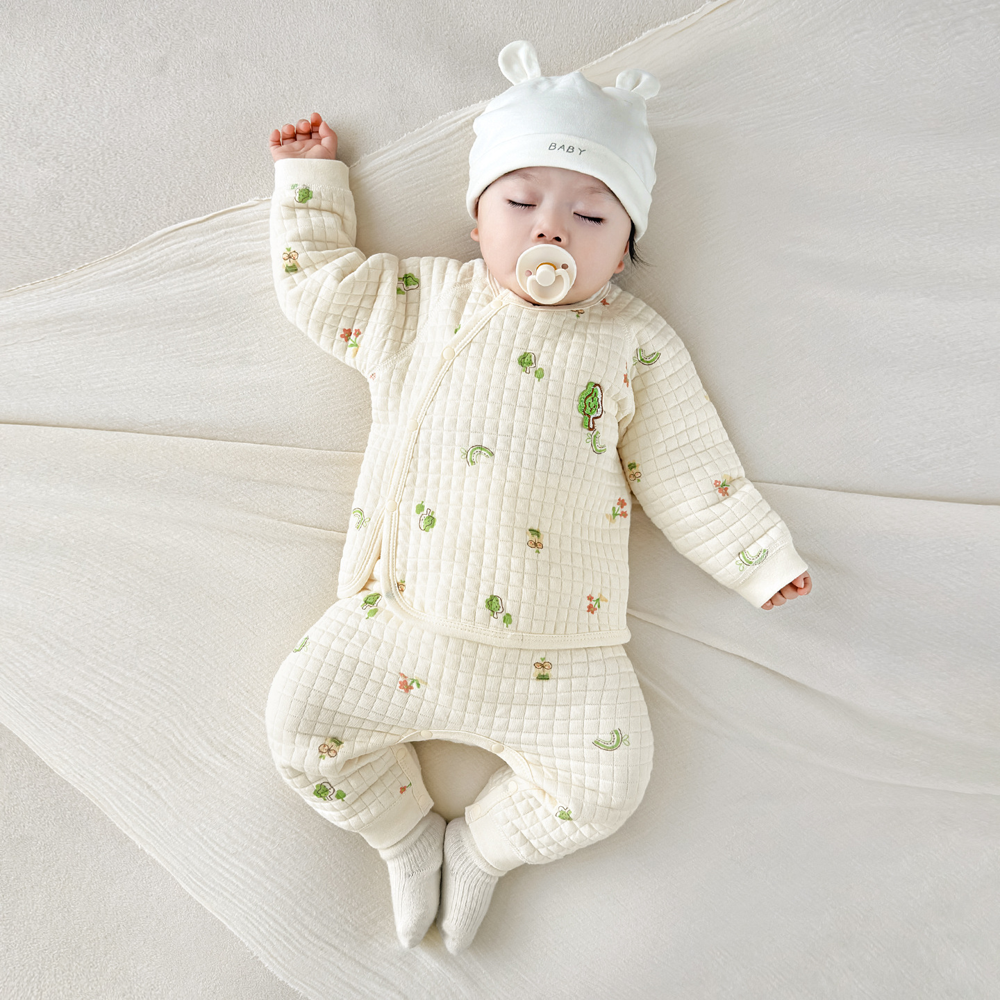 Baby calentamiento ropa interior set otoño-invierno recién nacidos hombres y mujeres base de algodón cintura alta protector del estómago split baby chaqueta de otoño pantalones de otoño