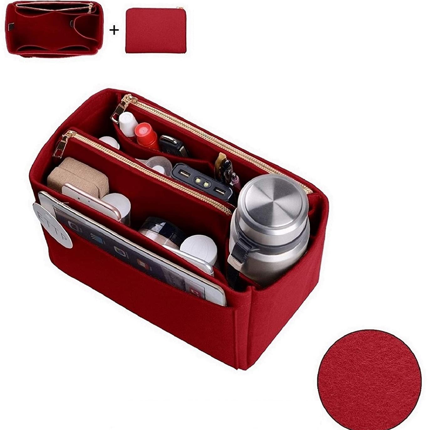 毛毡内胆化妆包跨境供应多功能收纳包中包旅行洗漱防水毛毡包批发