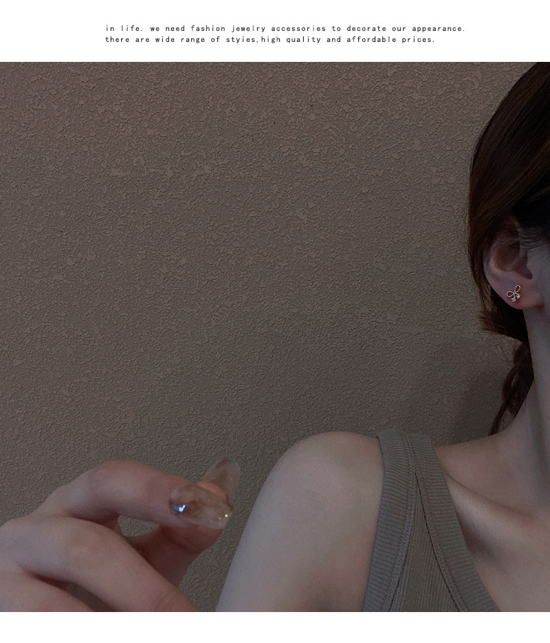 1 Set Quantity Daily Occasion 1 Set Fashion Rainbow Butterfly Fish Tail Copper Inlaid Zircon Ear Studs
