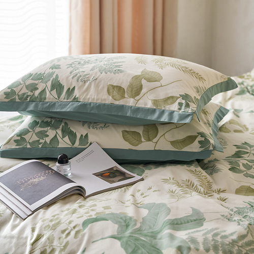 American pastoral style cotton 60-count Xinjiang long-staple cotton four-piece set pure cotton printed quilt cover sheet and fitted sheet set