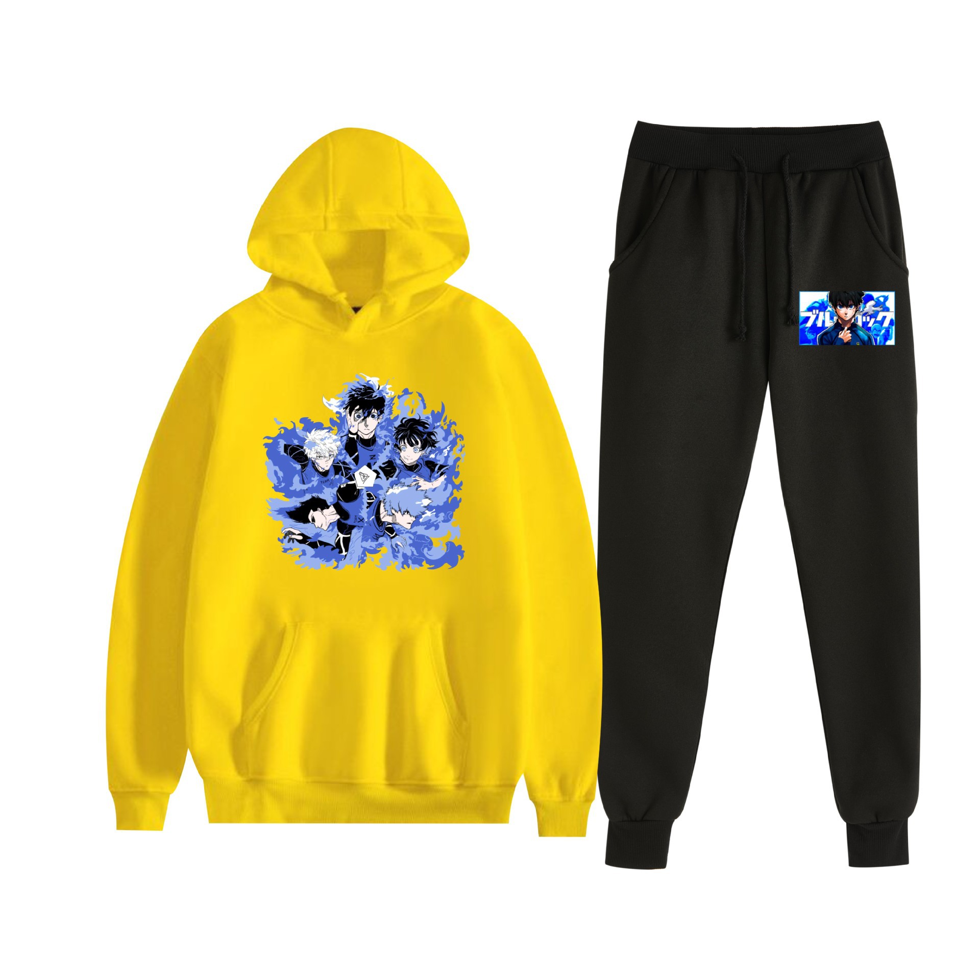 Europa y América Otoño Invierno BLUE LOCK Blue Prison Hombres y mujeres Deportes de ocio más suéter con capucha de terciopelo al por mayor