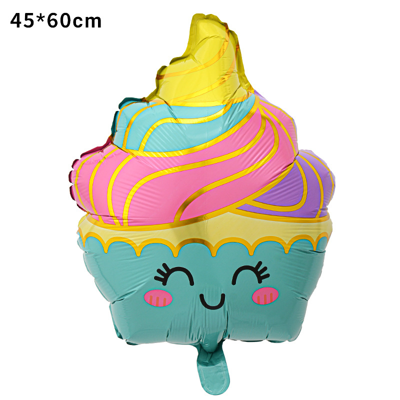 Balón de forma de globo de película de aluminio de forma de helado fiesta de verano decoración de aluminio para niños