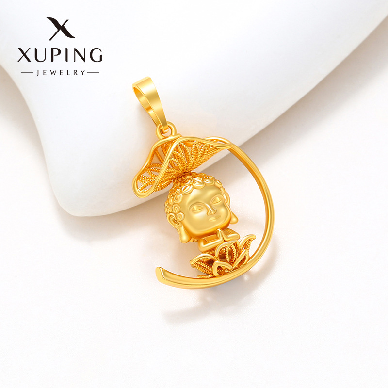 Xuping aleación de cobre dorada lótus colgante de Buda pequeño colgante de estilo étnico femenino retro accesorios de colgante de Buda