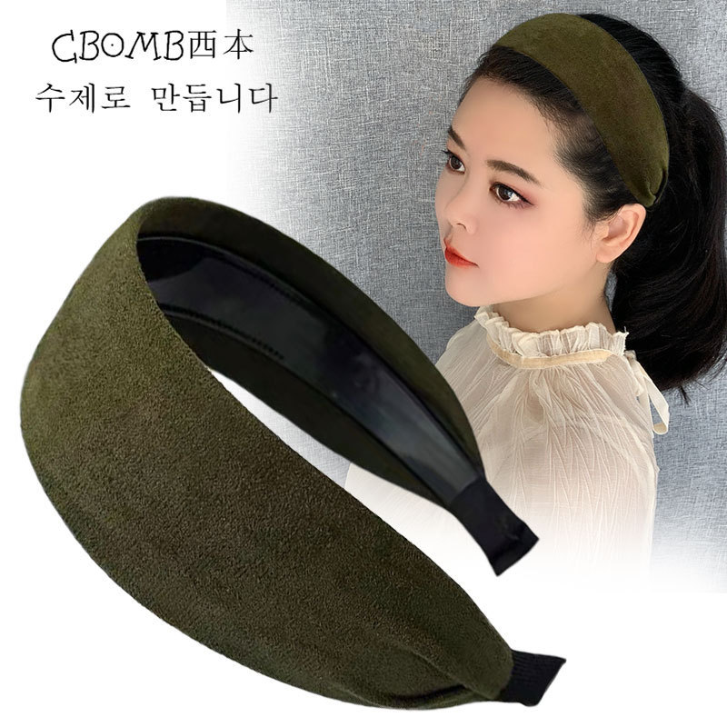 Suede Wide-brimmed Hair Hoop Women's 2025 New Pressure Hair Hoop High-end Western-style Fashion Headwear Internet Celebrity Hair Card Suede Wide-brimmed Hair Hoop Women's 2025 New Pressure Hair Hoop High-end Western-style Fashion Headwear Internet Celebrity Hair Card