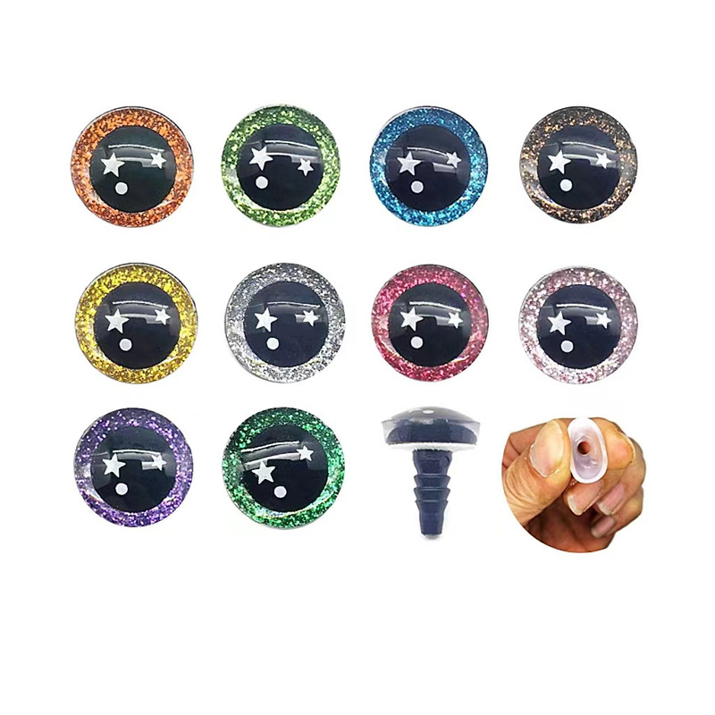 Resin Crystal Eyes 3D Stereo Flash Eyes Plush Toy Diy Accessories Animal Glitter Star Eyes