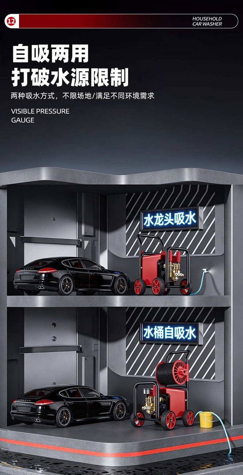 26 models of Giant Dragon car wash machines, high-pressure water guns for home use, 220V water pump, high-power car cleaning tool, super powerful floor cleaning device