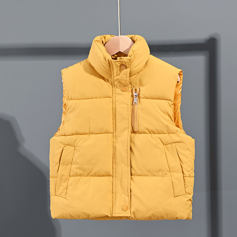 Nuevo chaleco de plumón para niños otoño e invierno nuevo chaleco de cuello alto grueso para niños y niñas