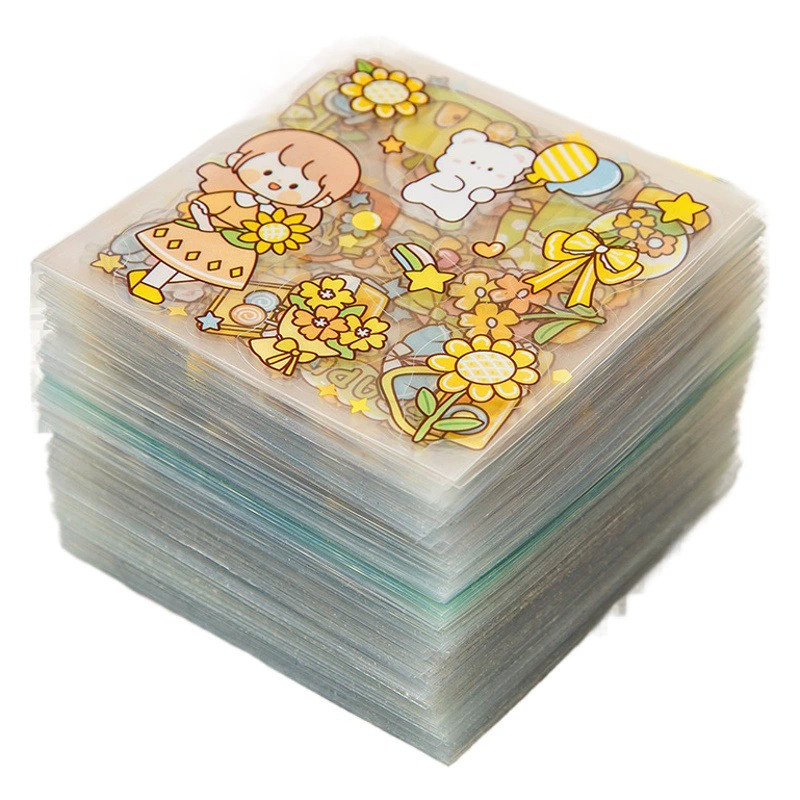 Декоративные прозрачные наклейки из ПЭТ для детского дневника, милые наклейки для творчества, наклейки для детских бутылочек с водой