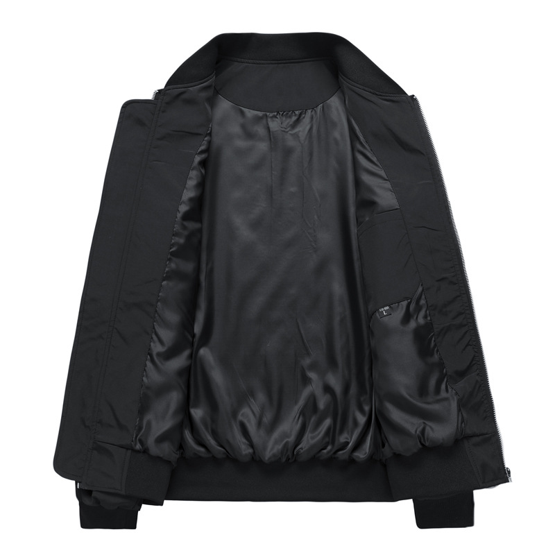 Monochrome Herren-Outdoor-Herbstjacke in europäischen Größen, Softshell-Jacke mit Stehkragen, Sport-Baseballjacke, Fliegerjacke der US-Luftwaffe_voghion.com