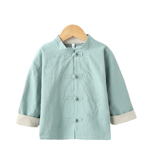 Chinese-style children's clothing new cotton-linen set for kids, Hanfu-style for boys and girls, ancient Tang-style dress, national education Republican-style attire