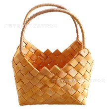 木编手提包拍照道具插花装饰婚庆礼品包装篮储物筐收纳礼盒