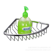 跨境304不锈钢浴室三角单层双层置物架浴室三角网篮转角置物篮